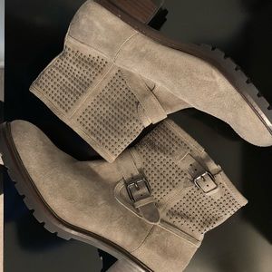 COACH Gray Suede Studded Bootie